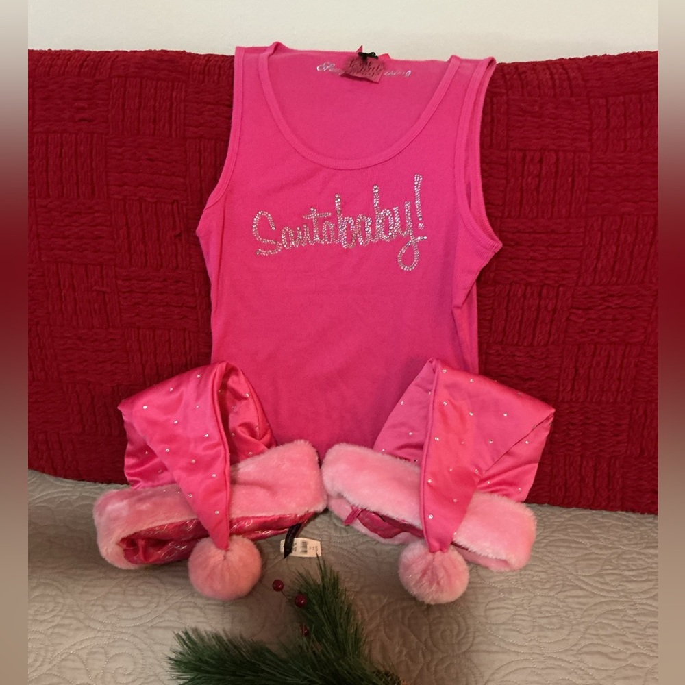 VICTORIA’S SECRET Vintage Santa Baby Tank & Hats 2005 Sz Medium Great Condition - Picture 15 of 16